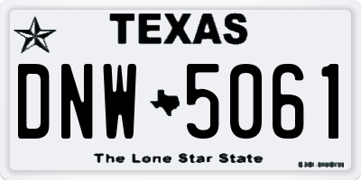 TX license plate DNW5061