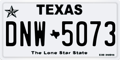 TX license plate DNW5073