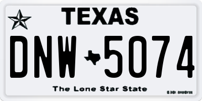 TX license plate DNW5074