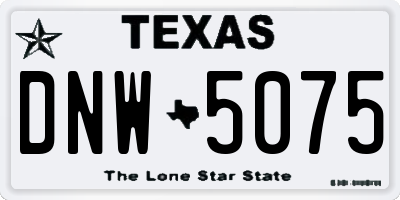 TX license plate DNW5075