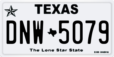TX license plate DNW5079
