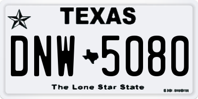 TX license plate DNW5080