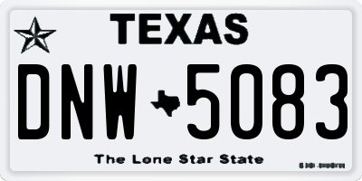 TX license plate DNW5083