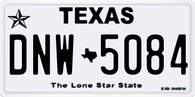 TX license plate DNW5084