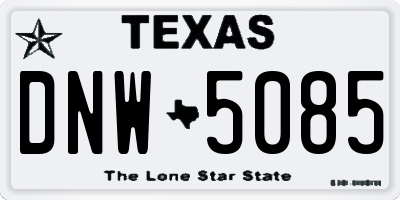 TX license plate DNW5085