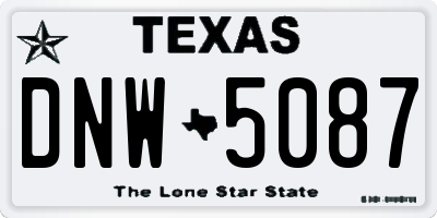 TX license plate DNW5087