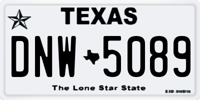 TX license plate DNW5089