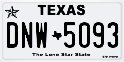 TX license plate DNW5093