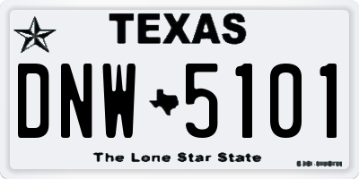 TX license plate DNW5101