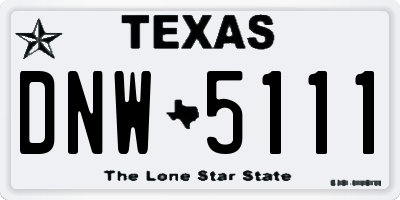 TX license plate DNW5111