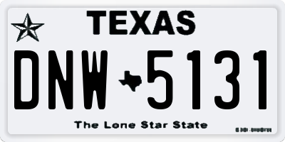 TX license plate DNW5131