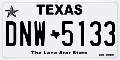 TX license plate DNW5133