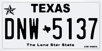 TX license plate DNW5137