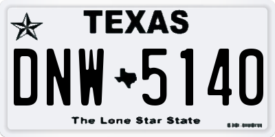 TX license plate DNW5140