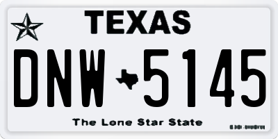 TX license plate DNW5145