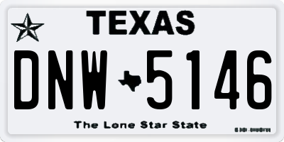 TX license plate DNW5146
