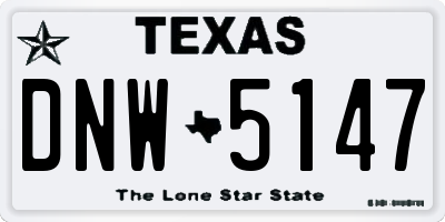 TX license plate DNW5147