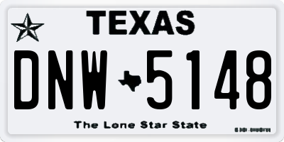 TX license plate DNW5148