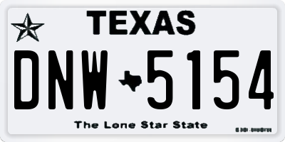 TX license plate DNW5154