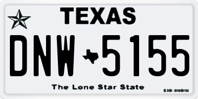 TX license plate DNW5155