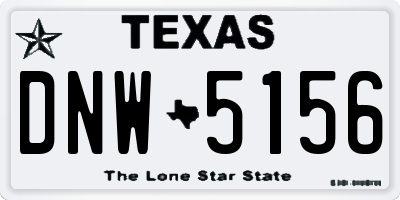 TX license plate DNW5156