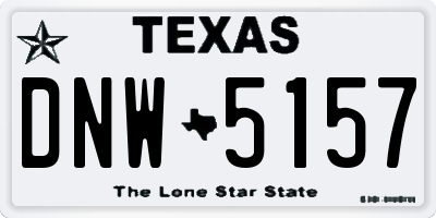 TX license plate DNW5157