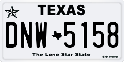 TX license plate DNW5158
