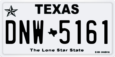 TX license plate DNW5161