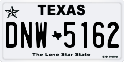 TX license plate DNW5162