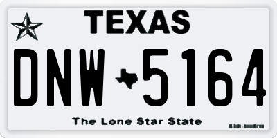TX license plate DNW5164