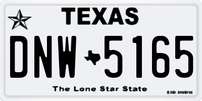 TX license plate DNW5165