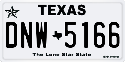 TX license plate DNW5166