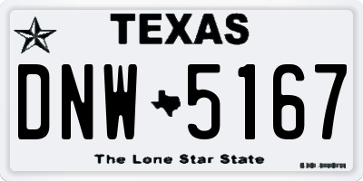 TX license plate DNW5167