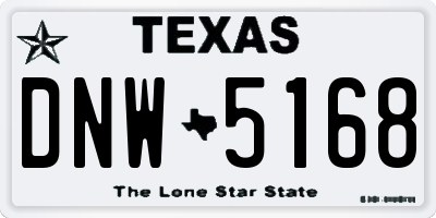TX license plate DNW5168