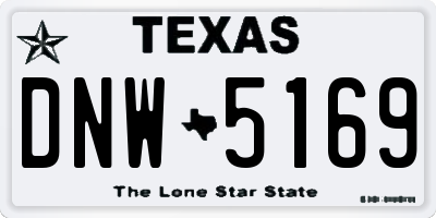 TX license plate DNW5169