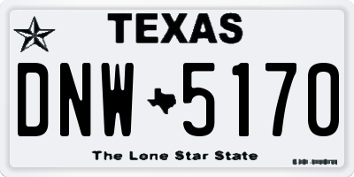 TX license plate DNW5170