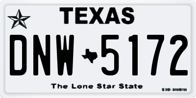 TX license plate DNW5172