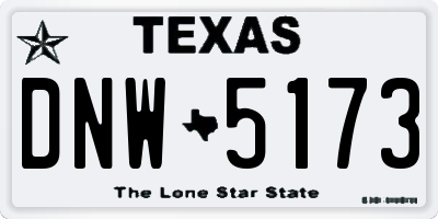 TX license plate DNW5173