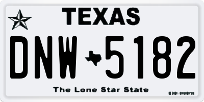 TX license plate DNW5182