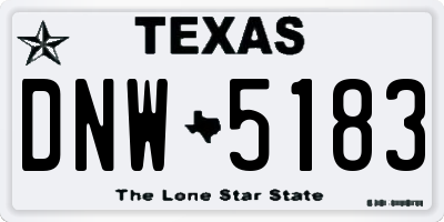 TX license plate DNW5183
