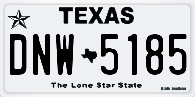 TX license plate DNW5185