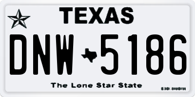TX license plate DNW5186