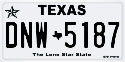TX license plate DNW5187