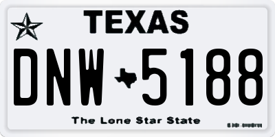 TX license plate DNW5188
