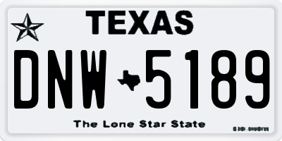 TX license plate DNW5189