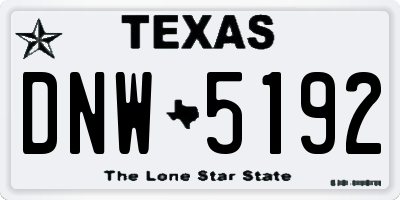 TX license plate DNW5192