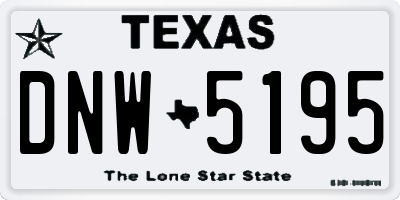 TX license plate DNW5195