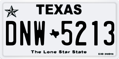 TX license plate DNW5213