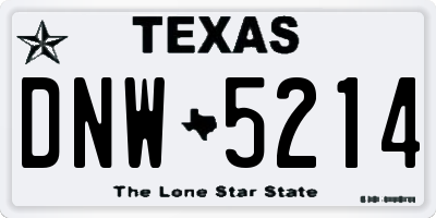TX license plate DNW5214