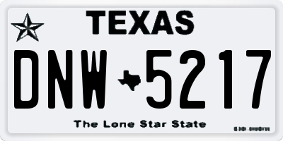TX license plate DNW5217